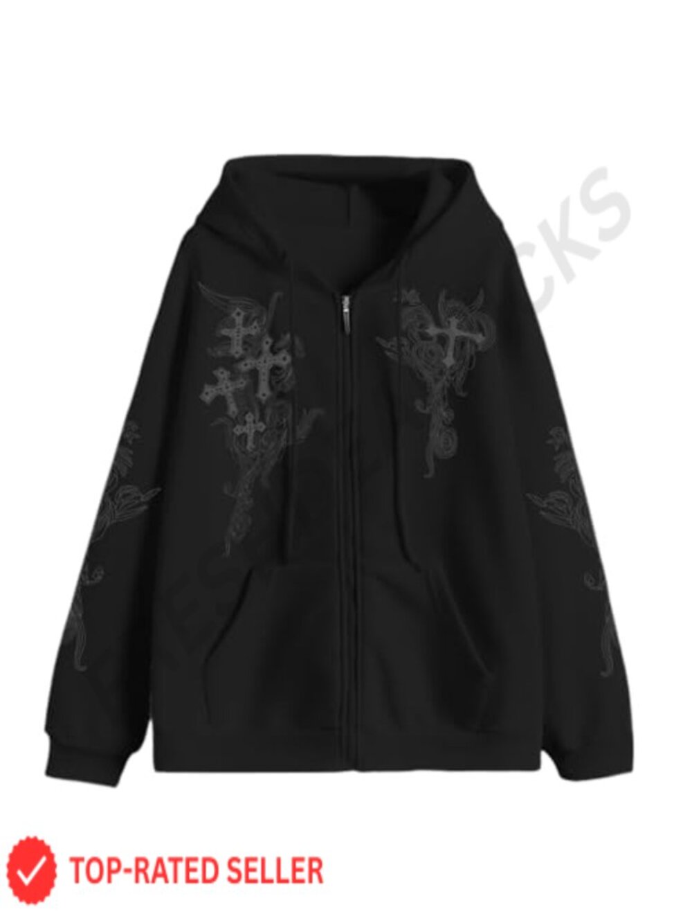 Zip Up Hoodie Y2K Graphic Gothic Grunge Streetwear Emo Sweatshirt